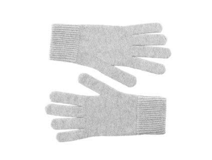 Dámske svetlé sivé rukavice - Fiebig 100% kašmír