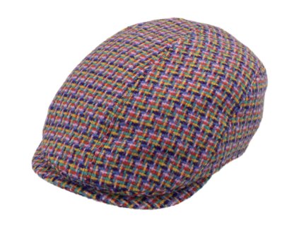 Pánska fialová štruktúrovaná vlnená bekovka - Fiebig - Harris Tweed