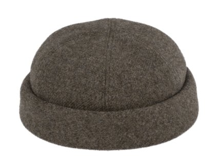 Vlnená čiapka Shetland melange Taupe - Docker cap - zimná vlnená čiapka