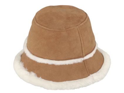 Luxusný bucket klobúk z ovčej kože s kožušinovou krempou - zimný klobúk - Fiebig 1903