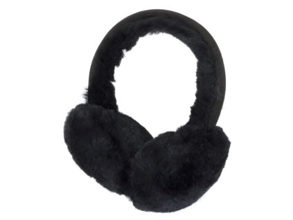 Kožušinové čierne klapky na uši - Fiebig