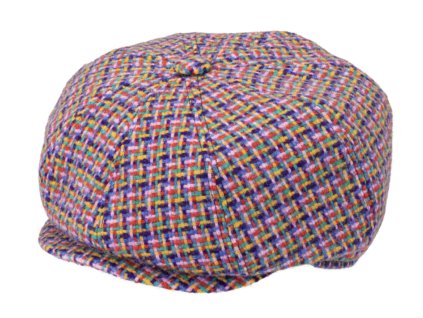 Pánska objemná 8-dielna fialová vlnená bekovka - Fiebig - Harris Tweed