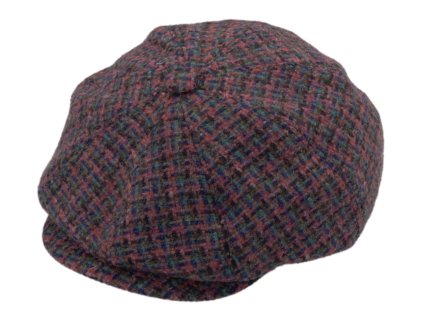 Pánska objemná 8-dielna vlnená bekovka Khaki - Fiebig - Harris Tweed