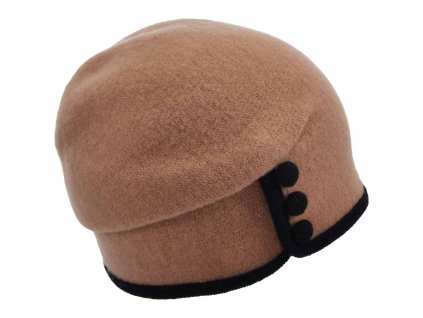 Dámska béžová zimná čiapka Seeberger s gombíkmi