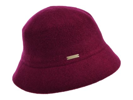 Bucket hat - zimný purpurový vlnený klobúčik - Seeberger