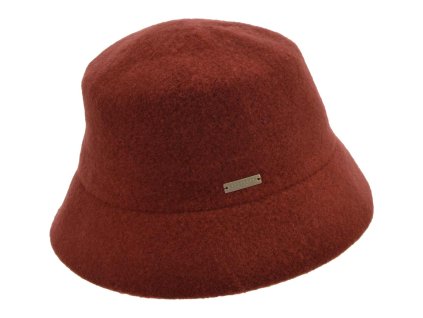 Bucket hat – zimný tmavoterakotový vlnený klobúk – Seeberger
