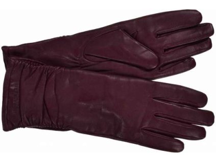 Dámske bordové kožené rukavice s prešívaním - Seeberger
