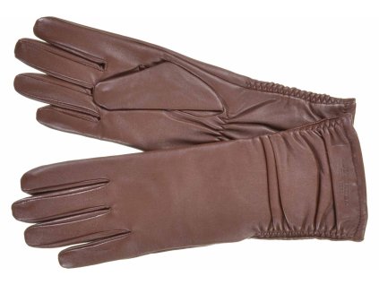 Dámske hnedé kožené rukavice s prešívaním - Seeberger