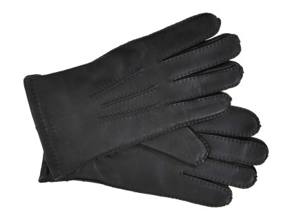 Pánske sivé kožené rukavice Seeberger z jahňacej kože – vlna/kašmír