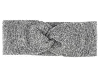 Dámska svetlosivá kašmírová zimná čelenka - Fiebig