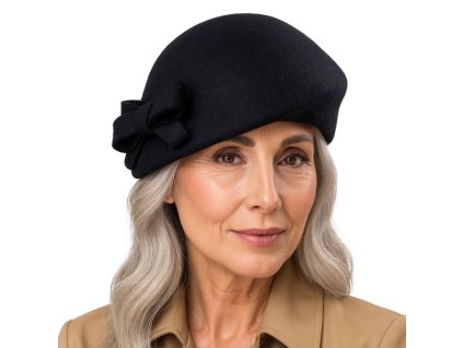 Dámska čierna plstená lodička Fiebig