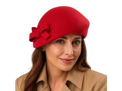 Dámska červená plstená lodička Fiebig