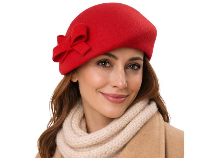 Dámska červená plstená lodička Fiebig