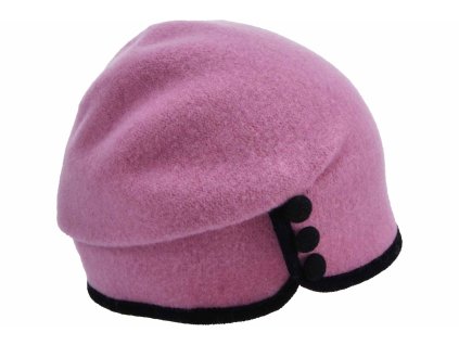 Dámska ružová zimná čiapka Seeberger s gombíkmi