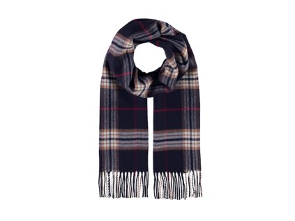 Šatka s károvaným vzorom od Fiebig námornícka modrá