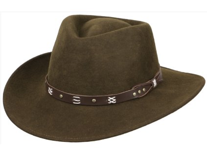 Austrálsky hnedý klobúk vlnený - EMERALD