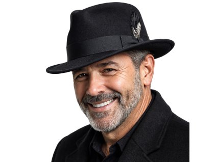 Bailey Tino – čierny vlnený klobúk trilby