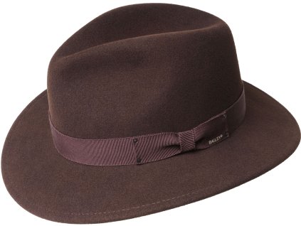 Cestovný hnedý nepokrčiteľný vlnený klobúk - Curtis LiteFelt®