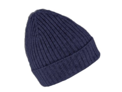 Kašmírová tmavomodrá unisex čiapka Fiebig