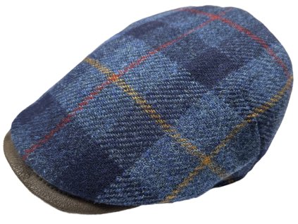 Pánska tartanová šiltovka z Harris Tweed – modrý vzor
