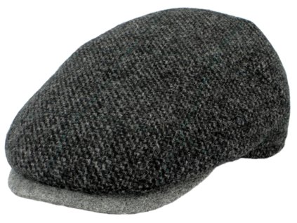 Zimná šedá pánska bekovka od Fiebig - kockovaná bekovka