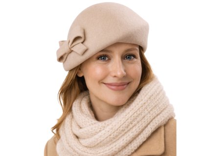 Dámska béžová plstená lodička Fiebig