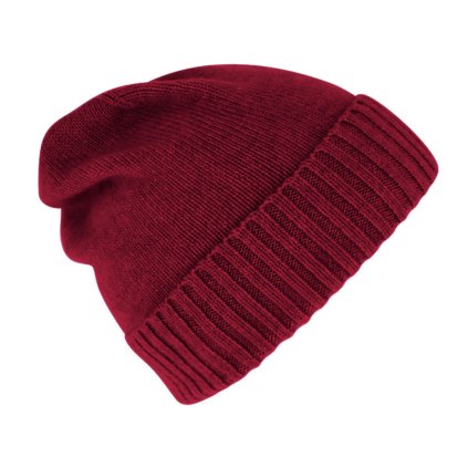 Bordová unisex čiapka s kašmírom od Fiebig