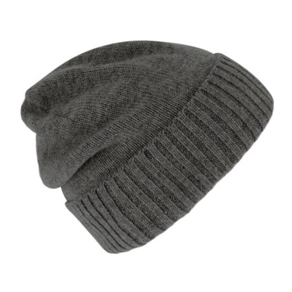 Tmavosivá unisex čiapka s kašmírom od Fiebig