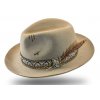 Béžový velúrový klobúk fedora - Pino - vintage - limitovaná kolekcia