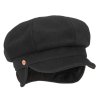 8-dielna čierna dámska bekovka od Mayser - Camila Newsboy Cap - ušné klapky