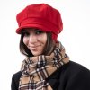 8-dielna červená dámska bekovka od Mayser - Camila Plus Newsboy Cap - ušné klapky