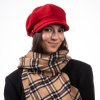 8-dielna červená dámska bekovka od Mayser - Camila Plus Newsboy Cap - ušné klapky
