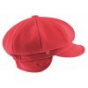 8-dielna červená dámska bekovka od Mayser - Camila Plus Newsboy Cap - ušné klapky
