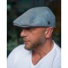 Letná ľanová modrá bekovka - driver cap - od CTH Ericson - Edward