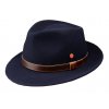 Cestovný nekrčivý vodeodolný modrý klobúk Mayser - Denver Traveller
