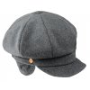 8-dielna šedá dámska bekovka od Mayser - Camila Newsboy Cap - ušné klapky