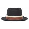 Čierny trilby klobúk s hnedobéžovou stuhou - Goorin Bros Wheeler