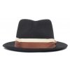 Čierny trilby klobúk s hnedobéžovou stuhou - Goorin Bros Wheeler