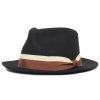 Čierny trilby klobúk s hnedobéžovou stuhou - Goorin Bros Wheeler
