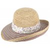 Dámsky letný slamený klobúk Cloche - látková tvarovateľná krempa