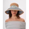 Dámsky letný slamený klobúk Cloche - látková tvarovateľná krempa