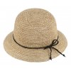Dámsky letný nekrčivý slamený klobúk Cloche - Crochet Cloche
