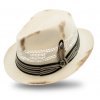 Letný klobúk trilby - Leno - vintage - limitovaná kolekcia