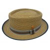 Béžový porkpie klobúk od Mayser Andy - viacfarebná stuha