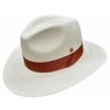 Biely panamský klobúk Fedora - ručne pletený, UV faktor 80 - Ekvádorská panama - Mayser Gedeon