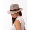 Letný crushable sivý fedora klobúk od Fiebig - Traveller Toyo