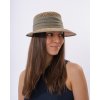 Slamený klobúk - šiltovka proti slnku - Seeberger - morská tráva s khaki stuhou