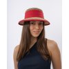 Slamený klobúk - šiltovka proti slnku - Seeberger - morská tráva s červenou stuhou