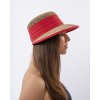 Slamený klobúk - šiltovka proti slnku - Seeberger - morská tráva s červenou stuhou