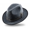 Sivý trilby klobúk fedora - Nelio - vintage - limitovaná kolekcia